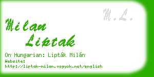milan liptak business card