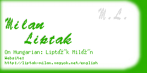 milan liptak business card